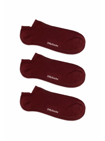 DillySocks 3er-Pack Sneakersocken One Color Shorties in wine red