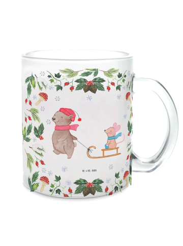 Mr. & Mrs. Panda Glas Bär und Maus Schlitten ohne Spruch in Transparent