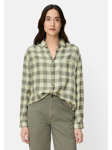 Camel Active Bluse mit Brusttasche in Limettengrün kariert
