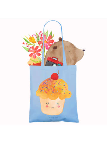 Mr. & Mrs. Panda Tote Bag Cupcake ohne Spruch in Sky Blue