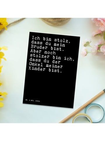 Mr. & Mrs. Panda Postkarte Ich bin stolz, dass... mit Spruch in Schwarz