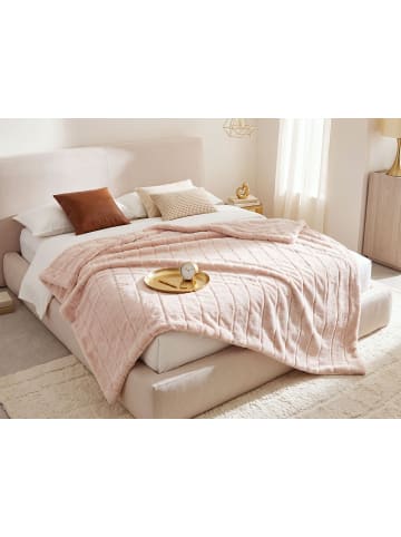 Kuscheldecke SMAHRA in Rosa - (W) 180 x (H) 2 x (L) 220 cm