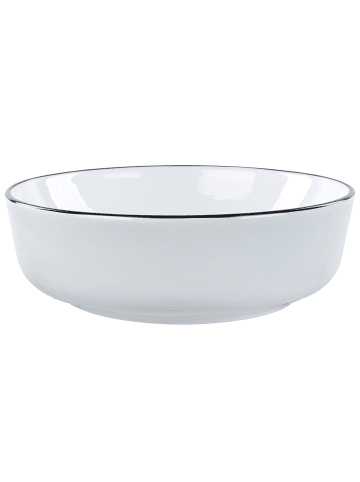 Beliani Waschbecken XERT in Weiß/Schwarz - (W) 42 x (H) 14 x (L) 42 cm