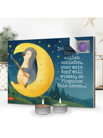 Mr. & Mrs. Panda Adventskalender Pinguin Mond Design mit Spruch in Weiß