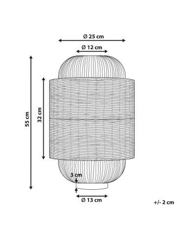 Beliani Tischleuchten TANGANYIKA in /Schwarz/Beige - (W) 35 x (H) 55 x (L) 35 cm