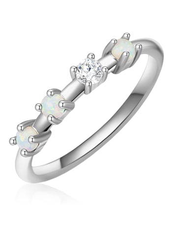 Glanzstücke München Ring Sterling Silber Opal (synth.) Zirkonia weiß in silber