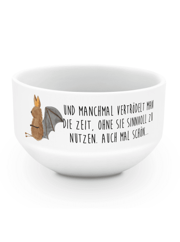 Mr. & Mrs. Panda Bowlschale Fledermaus Sitzen mit Spruch in Weiß