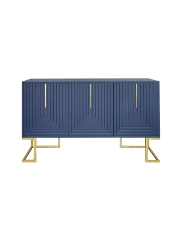 ABRIHOME 3-türiges Sideboard mit verstellbaren Regalen in Navy Blau
