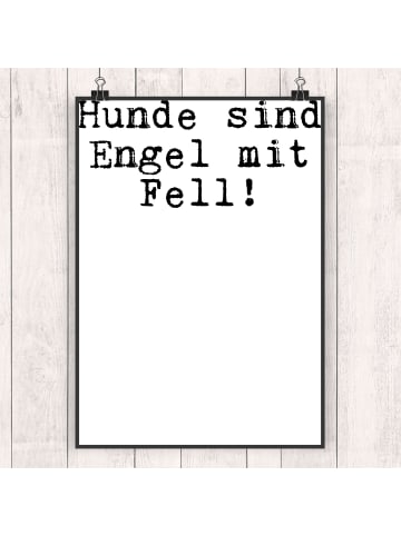 Mr. & Mrs. Panda Poster Hunde sind Engel mit... mit Spruch in Schwarz