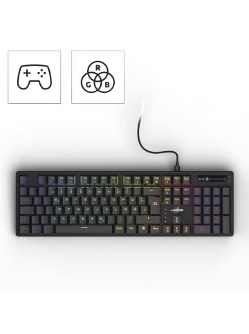 Gaming-Tastatur Exodus 910 Low Profile, QWERTZ DE, Schwarz