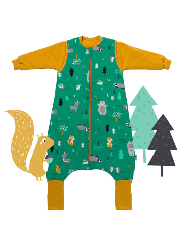 Schlummersack Bio Schlafsack mit Füßen und umklappbaren Bündchen 3.5 TOG in Orange