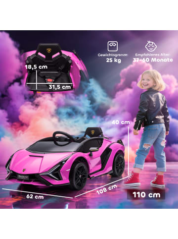 HOMCOM Lamborghini SIAN Kinderauto Rosa