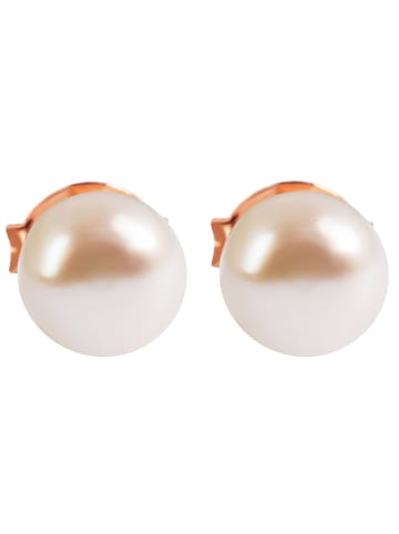 Adeliás Damen Ohrringe – Ohrstecker aus 925 Silber mit Süßwasserperle in weiß