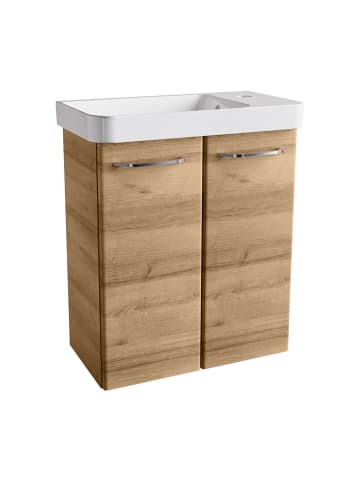 Fackelmann 2tlg-Gäste-WC-Set MILANO in hellbraun - 55,5(B) x 77(H) x 30(T) cm