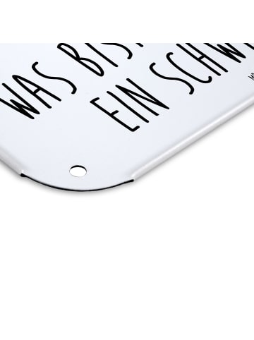 Mr. & Mrs. Panda Schild Einhorn Fuchs mit Spruch in Weiß