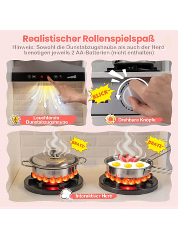 COSTWAY Kinderküche ab 2 Jahren in Weiß