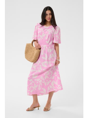 Kaffe Kleid KAmarlo Tight fit in Pink Frosting Chalk Leafs