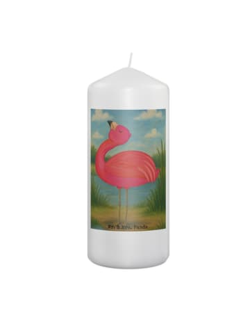 Mr. & Mrs. Panda Weihnachtskerze Flamingo Stolz Design ohne Spruch in Weiß