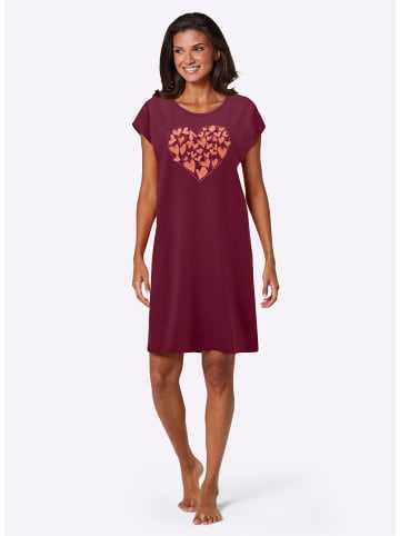 WITT WEIDEN Sleepshirts in bordeaux-bedruckt + papaya-bedruckt