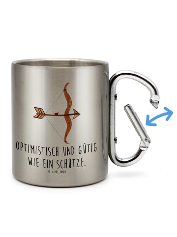 Mr. & Mrs. Panda Tasse Sternzeichen Schütze mit Spruch in Silber