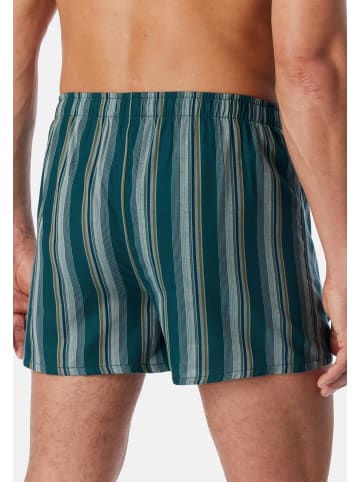 Schiesser Boxershorts Web in Grau / petrol