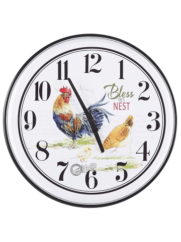 Beliani Wanduhr HORW in Weiß/Bunt - (W) 48 x (H) 48 x (L) 6 cm