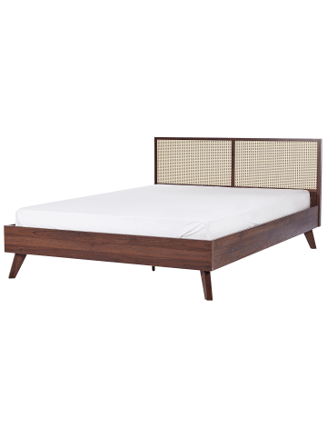 Beliani Doppelbett MONPAZIER in Braun - (W) 187 x (H) 99 x (L) 209 cm