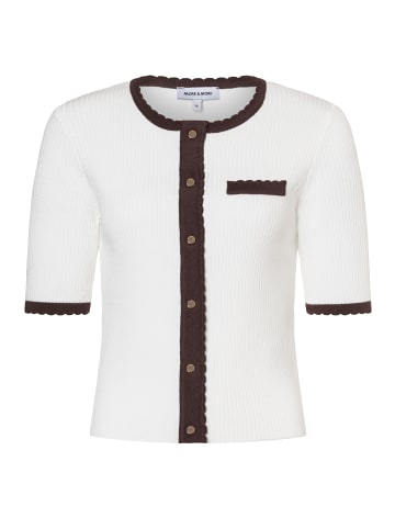 More & More schmale Ripp-Strickjacke, Retro-Look in offwhite