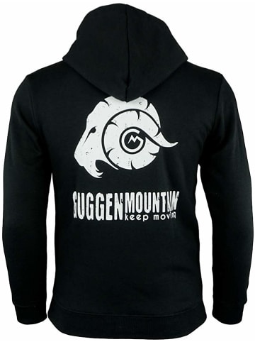 GUGGEN MOUNTAIN Kapuzenpullover Fleece Hoodie mit Logo in Schwarz