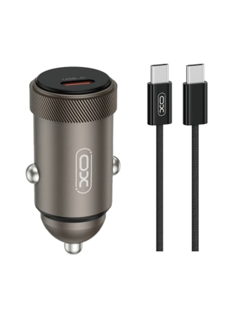 XO XO Autoladeadapter CC70 PD 30W 1x USB-C schwarz + Kabel USB-C - USB-C