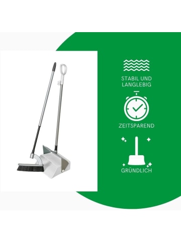 Novaliv Novaliv Standkehrgarnitur Combi ergonomisches Design Kehrbesen mit Sch in Weiß