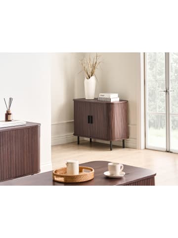 Beliani Sideboard BRADLEY in Braun/Schwarz - (W) 80 x (H) 60 x (L) 40 cm