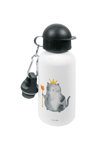 Mr. & Mrs. Panda Kindertrinkflasche Katze König ohne Spruch in Weiß