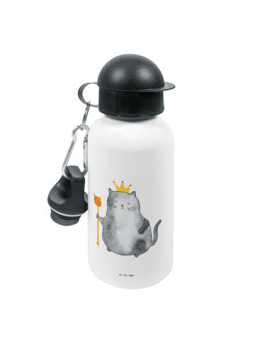 Mr. & Mrs. Panda Trinkflasche Katze König ohne Spruch in Weiß