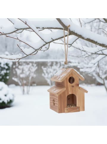 relaxdays Vogelhaus in Braun - (B)16,5 x (H)21 x (T)14,5 cm