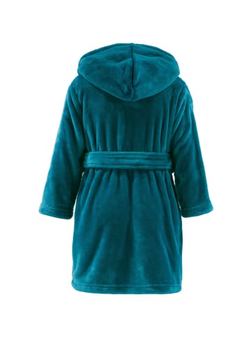 REDBEST Fleece Kinder-Bademantel mit Kapuze Perris in petrol