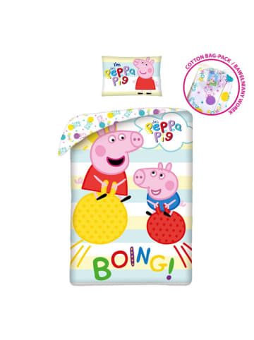 Peppa Pig Peppa Pig Bettwäsche Set aus Baumwolle Bettdeckenbezug 140 × 200 in Mehrfarbig