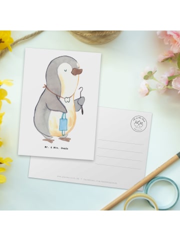 Mr. & Mrs. Panda Postkarte Zahntechniker Herz ohne Spruch in Weiß