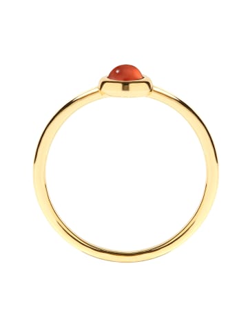 Glanzstücke München Ring aus Sterling Silber mit Granat in gelbgold