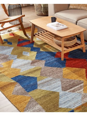 Beliani Kelim ARZAKAN in Bunt/Rot/Blau - (W) 200 x (L) 300 cm