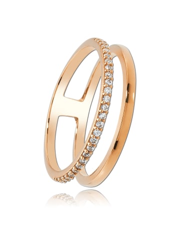 BALIA Ring Gold 333 Rosegold - 8 Karat Doppel rose Größe 54 (17,2)