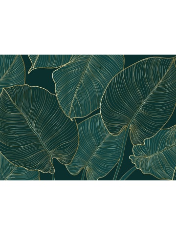 Cover-your-desk.de  Schreibtischunterlage – “Tropische Blätter mit Goldadern“ (L)70 x (B)50 