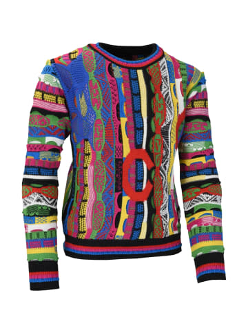 Carlo Colucci Strickpullover Casatta in Anthrazit / Rot