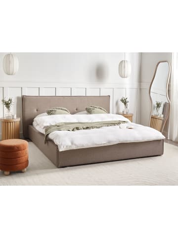 Beliani Doppelbett LESTRE in Beige/Schwarz - (W) 221 x (H) 95 x (L) 221 cm