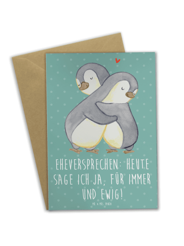 Mr. & Mrs. Panda Grußkarte Eheversprechen für immer mit Spruch in Meeresbrise