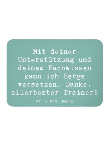Mr. & Mrs. Panda Kühlschrankmagnet Spruch Bester Trainer mit Spruch in Meeresbrise
