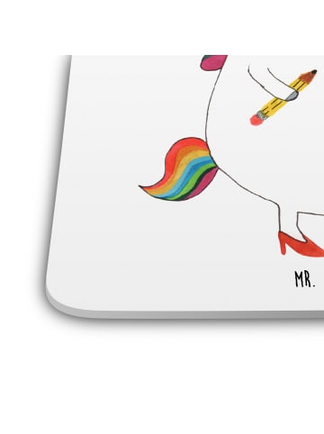 Mr. & Mrs. Panda Untersetzer für Gläser Einhorn Sekretärin ohne ... in Weiß