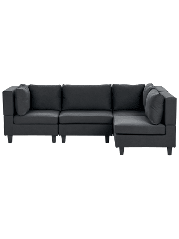 Beliani 4-tlg Ecksofa UNSTAD in Schwarz/Schwarz