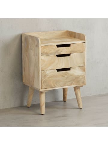 KADIMA DESIGN Nachttisch Massivholz Hellbraun 45x33x63 cm Nachtschrank