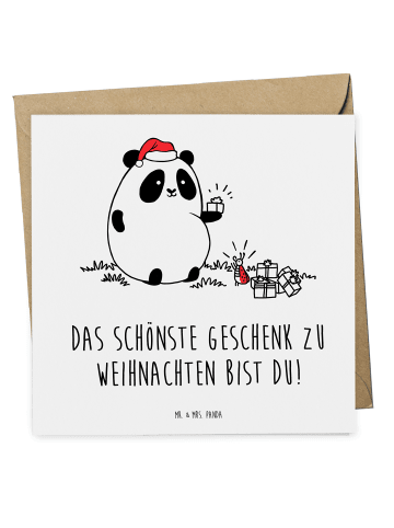 Mr. & Mrs. Panda Deluxe Karte Panda Weihnachtsgeschenk mit Spruch in Weiß